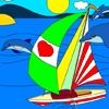 Jeu Sail with Dolphins: Yatch Coloring en plein ecran