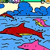 Jeu Dolphins in the pool coloring en plein ecran