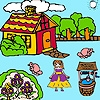 Jeu Farmer girl and flower garden coloring en plein ecran