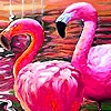 Jeu Flamingos in the seaside puzzle en plein ecran