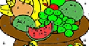 Jeu Fruit on a plate coloring