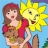 Girl and Dog Coloring Game