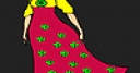 Jeu Girl wearing flower dress  coloring