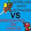 Jeu Gorillas With Jetpacks VS Dinosaurs on Crack: Onslaught en plein ecran