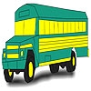 Jeu Green school bus coloring en plein ecran