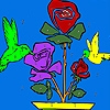 Jeu Hummingbirds and flower coloring en plein ecran