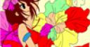 Jeu Kid’s coloring: Girl and flowers