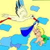 Jeu Kid’s coloring: Stork and baby en plein ecran