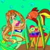 Jeu Kid’s coloring: Young mermaid en plein ecran