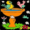 Jeu Little birds on the bath coloring en plein ecran