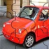 Jeu Little red car puzzle en plein ecran