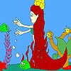 Jeu Mermaid and fishes coloring en plein ecran