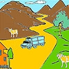 Jeu Mountain and cows coloring en plein ecran