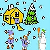 Jeu Snow and children coloring en plein ecran