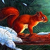 Jeu Squirrel in the winter slide puzzle en plein ecran