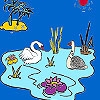 Jeu Swans in the lake coloring en plein ecran