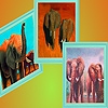 Jeu The elephants family  in the desert puzzle en plein ecran