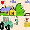 Jeu The farmer and the tractor coloring en plein ecran
