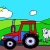 Tractor and Cow Coloring