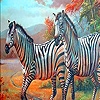Jeu Zebra family in the desert puzzle en plein ecran